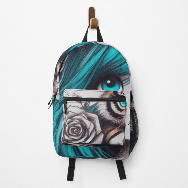 Item preview, Girl with Turquoise Hair and Tiger designed and sold by LoveingShop.