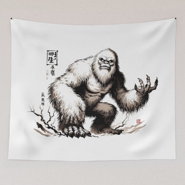 Item preview, Yeti Monster Sumi-e Art designed and sold by Retr0Tshirts.