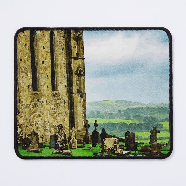 Item preview, Watercolor painting of Rock of Cashel with historic cemetery in Ireland designed and sold by GestaltImagery.