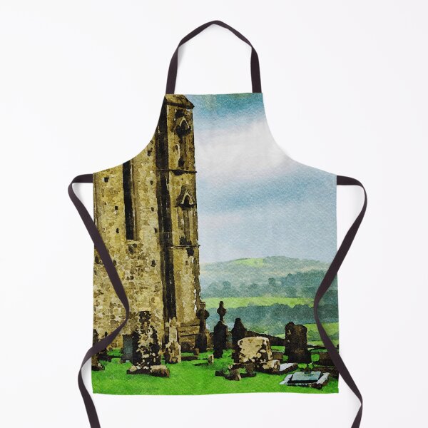 Item preview, Watercolor painting of Rock of Cashel with historic cemetery in Ireland designed and sold by GestaltImagery.