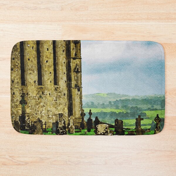 Item preview, Watercolor painting of Rock of Cashel with historic cemetery in Ireland designed and sold by GestaltImagery.