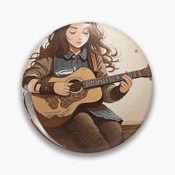 Item preview, Arte de niña tocando la guitarra designed and sold by TheRedPixels.