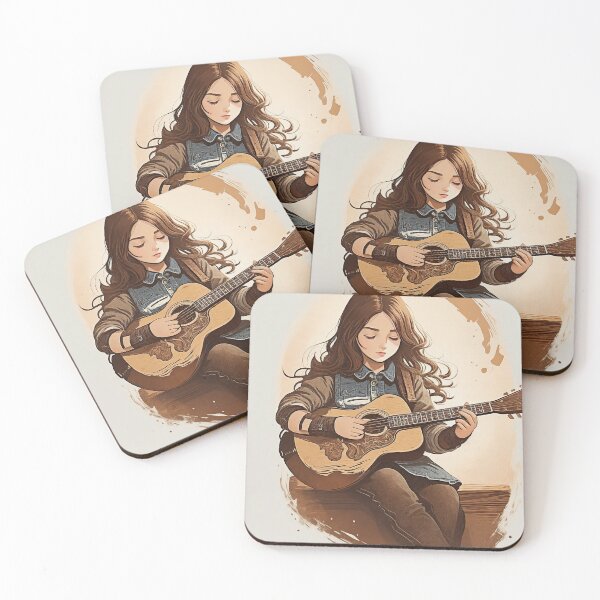 Item preview, Girl playing guitar art designed and sold by TheRedPixels.