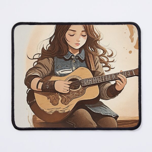 Item preview, Girl playing guitar art designed and sold by TheRedPixels.