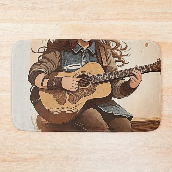 Item preview, Girl playing guitar art designed and sold by TheRedPixels.