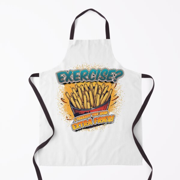 Item preview, Exercise? Thought You Said EXTRA FRIES! Sticker TShirt 01 designed and sold by OuterShellUK.