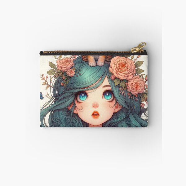 Item preview, Girl with Turquoise Hair and Tiger designed and sold by LoveingShop.