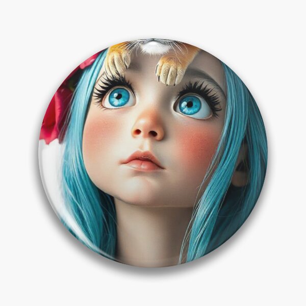 Item preview, Girl with Turquoise Hair and Tiger designed and sold by LoveingShop.