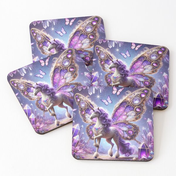 Item preview, Fantasy Butterfly Unicorn Of The Enchanted Crystal Forest designed and sold by Fantasy Horseys.