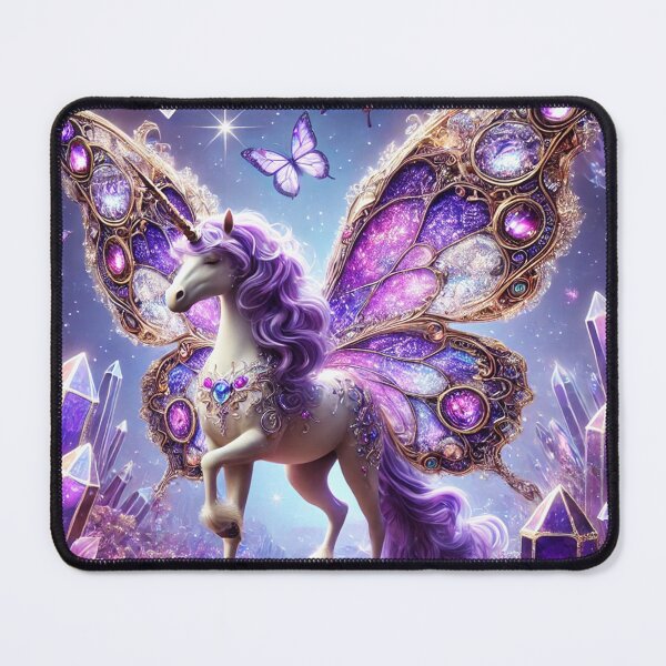 Item preview, Fantasy Butterfly Unicorn Of The Enchanted Crystal Forest designed and sold by Fantasy Horseys.
