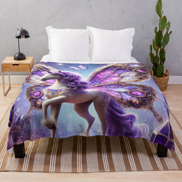Item preview, Fantasy Butterfly Unicorn Of The Enchanted Crystal Forest designed and sold by Fantasy Horseys.