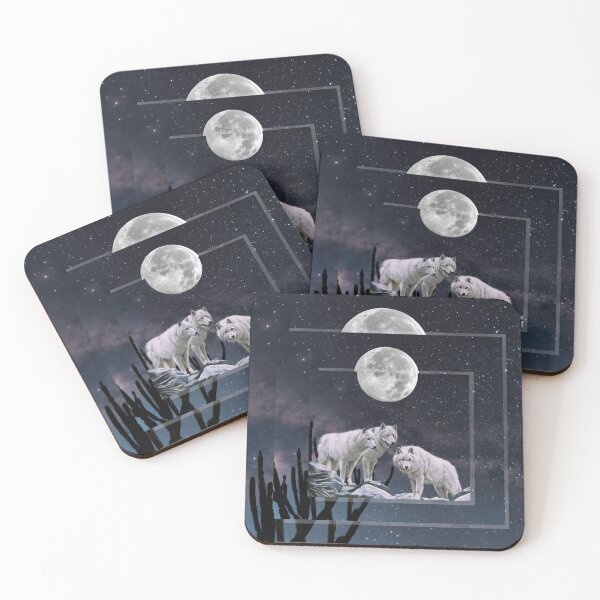 Item preview, white wolves in the night designed and sold by Belrovera.