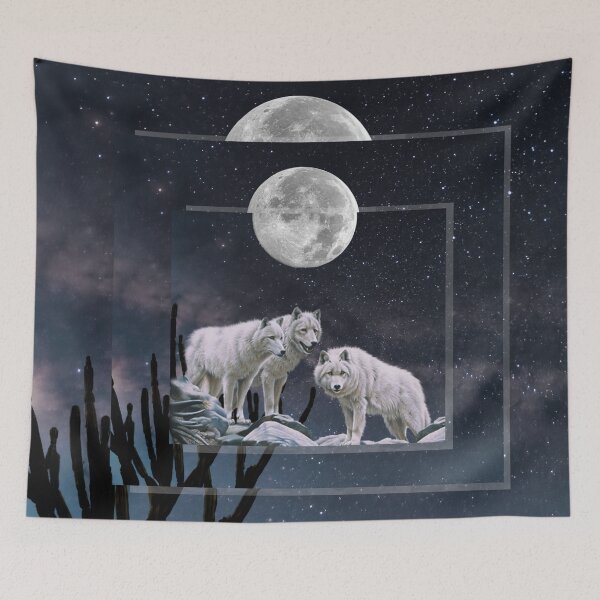 Item preview, white wolves in the night designed and sold by Belrovera.