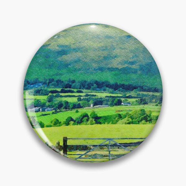 Item preview, Serene watercolor painting of Lake District countryside in England with lush greenery designed and sold by GestaltImagery.