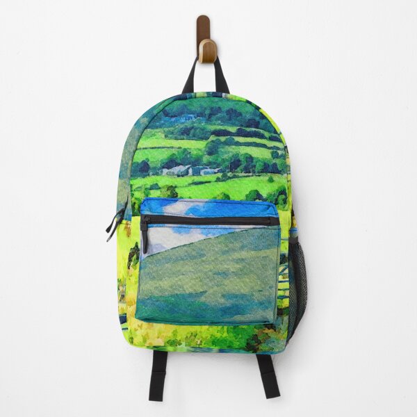 Item preview, Serene watercolor painting of Lake District countryside in England with lush greenery designed and sold by GestaltImagery.