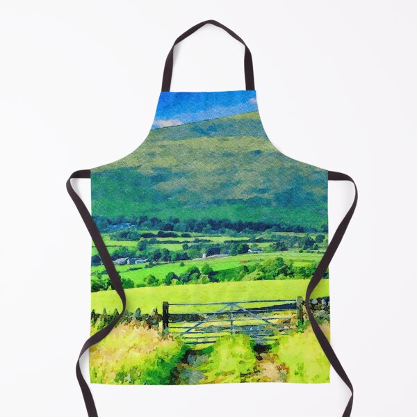 Item preview, Serene watercolor painting of Lake District countryside in England with lush greenery designed and sold by GestaltImagery.