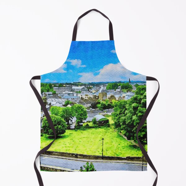 Item preview, Scenic watercolor of Cashel in County Tipperary with vibrant greenery and sky designed and sold by GestaltImagery.
