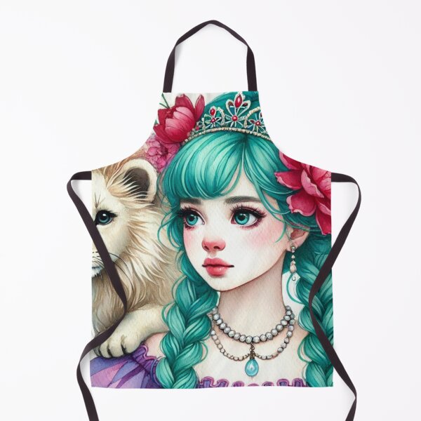 Item preview, Girl with Turquoise Hair and Tiger Cub designed and sold by LoveingShop.