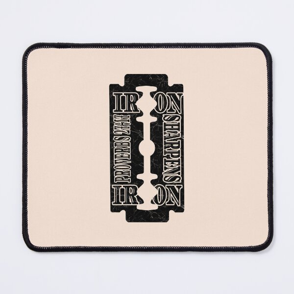 Item preview, Iron Sharpens Iron Bible verse Razor Blade Design | Proverbs 27:17 Minimal Art | black designed and sold by ZechJohnRB.