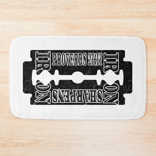 Item preview, Iron Sharpens Iron Bible verse Razor Blade Design | Proverbs 27:17 Minimal Art | black designed and sold by ZechJohnRB.