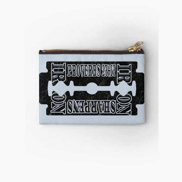 Item preview, Iron Sharpens Iron Bible verse Razor Blade Design | Proverbs 27:17 Minimal Art | black designed and sold by ZechJohnRB.