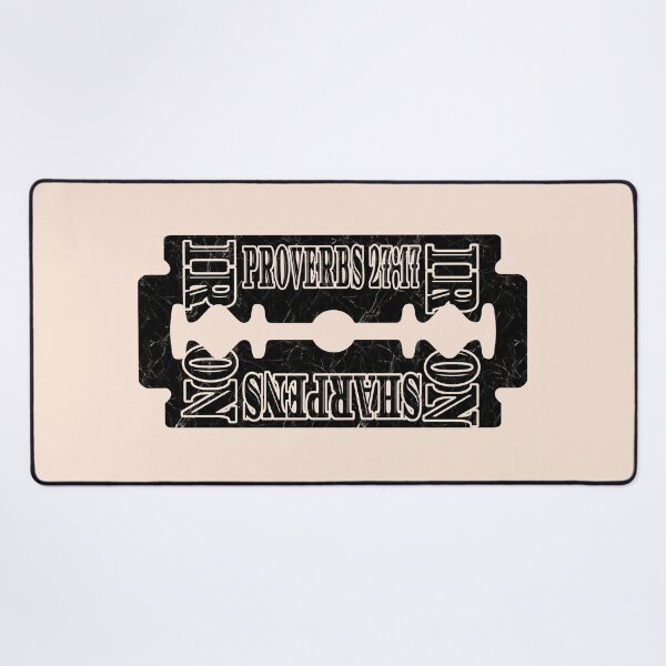 Item preview, Iron Sharpens Iron Bible verse Razor Blade Design | Proverbs 27:17 Minimal Art | black designed and sold by ZechJohnRB.