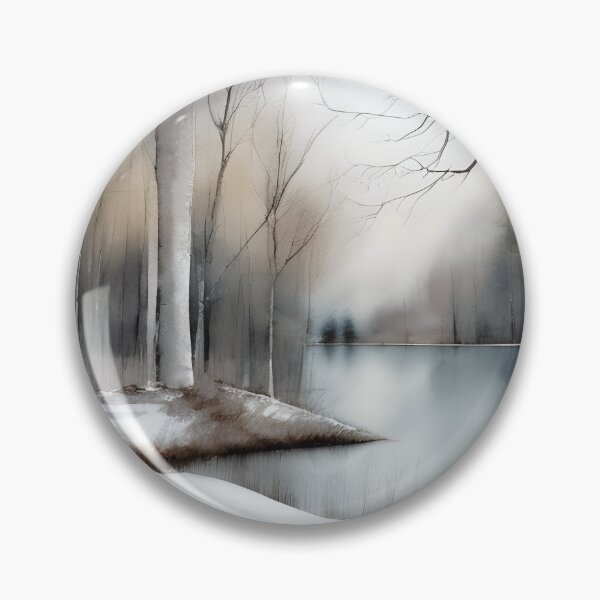 Item preview, Forest Lake in Winter Landscape Watercolor Painting | Watercolor Landscape | Watercolor Art | Watercolor Scenery designed and sold by UnhingedBird.