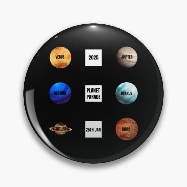 Item preview, Planet Parade 2025,Classic pride flag graphic, Planets graphic, grid design, Saturn, Mars, Jupiter, Venus, Uranus, Neptune, Planets, Astronomy, 25th January 2025,  designed and sold by PrideBeProud.