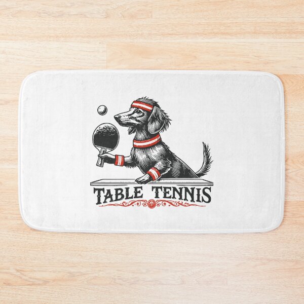 Item preview, Dachshund Dog Retro Table Tennis Adventure designed and sold by LuminOrb.