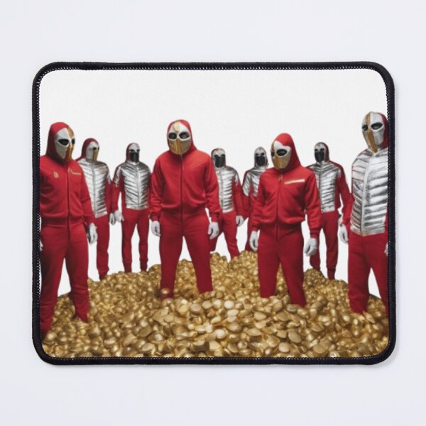 Item preview, "Masked Group in Red Jumpsuits Standing in a Vault" designed and sold by Filmcharlie-Shop.