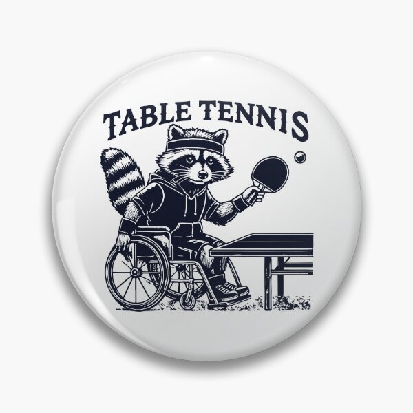 Item preview, Wheelchair Table Tennis Raccoon Illustration designed and sold by LuminOrb.