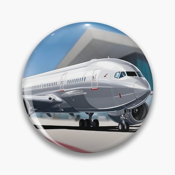 Item preview, Illustration of a Metallic Modern Airliner at the Airport designed and sold by EMairplanes.