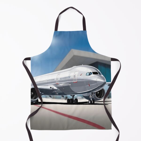 Item preview, Illustration of a Metallic Modern Airliner at the Airport designed and sold by EMairplanes.