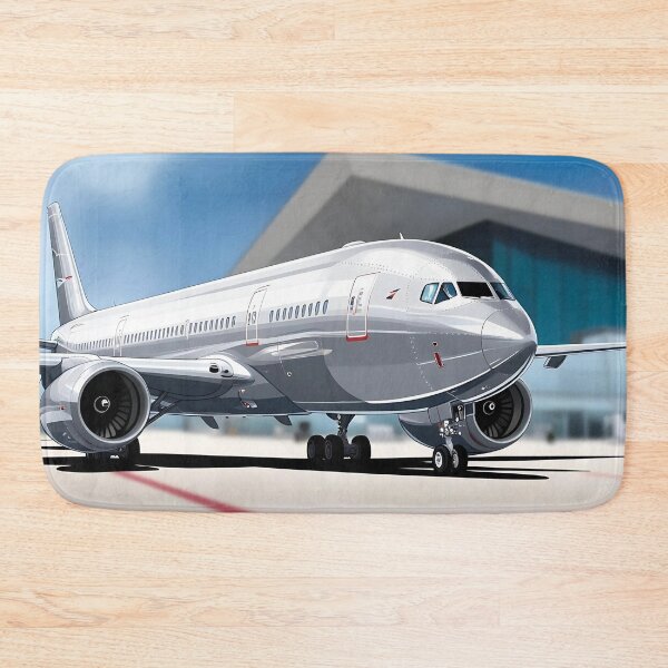 Item preview, Illustration of a Metallic Modern Airliner at the Airport designed and sold by EMairplanes.