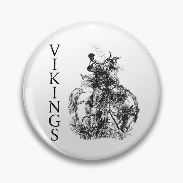 Item preview, Viking Warrior Blowing Horn on Horseback - Norse Mythology Art Print designed and sold by Psycho-Crazy.