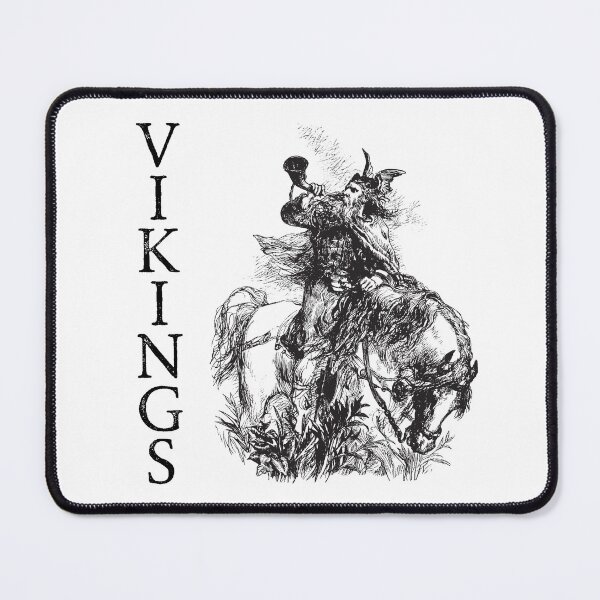 Item preview, Viking Warrior Blowing Horn on Horseback - Norse Mythology Art Print designed and sold by Psycho-Crazy.