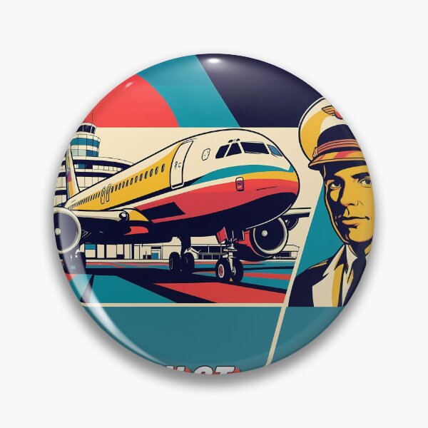 Item preview, Vintage Style Aviation Poster - Airplane and Pilot designed and sold by EMairplanes.