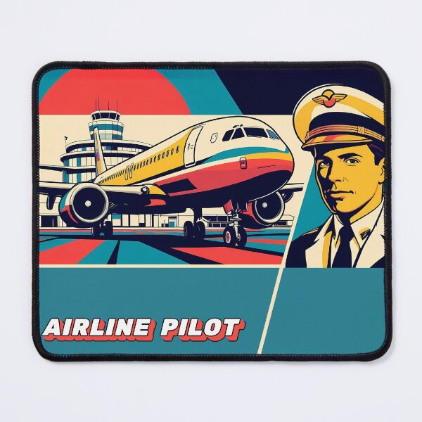 Item preview, Vintage Style Aviation Poster - Airplane and Pilot designed and sold by EMairplanes.