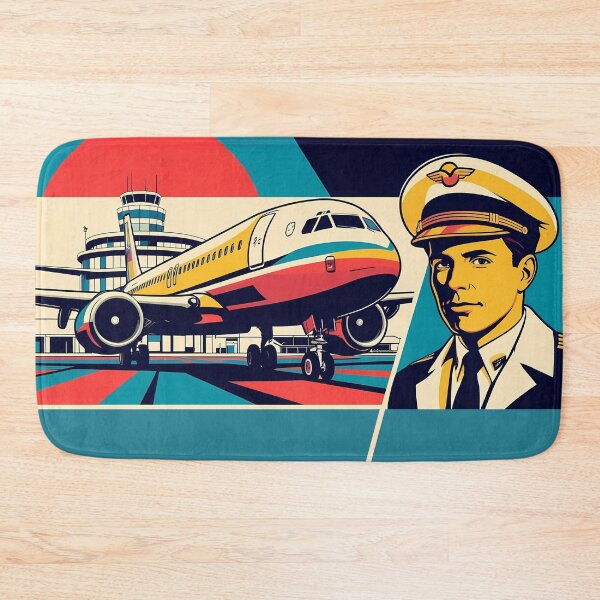 Item preview, Vintage Style Aviation Poster - Airplane and Pilot designed and sold by EMairplanes.