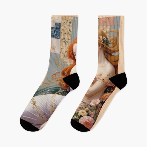 Item preview, Beautiful painting of two  Art Nouveau Renaissance Impressionistic women together after Gustav Klimt designed and sold by Vintage Designs +.