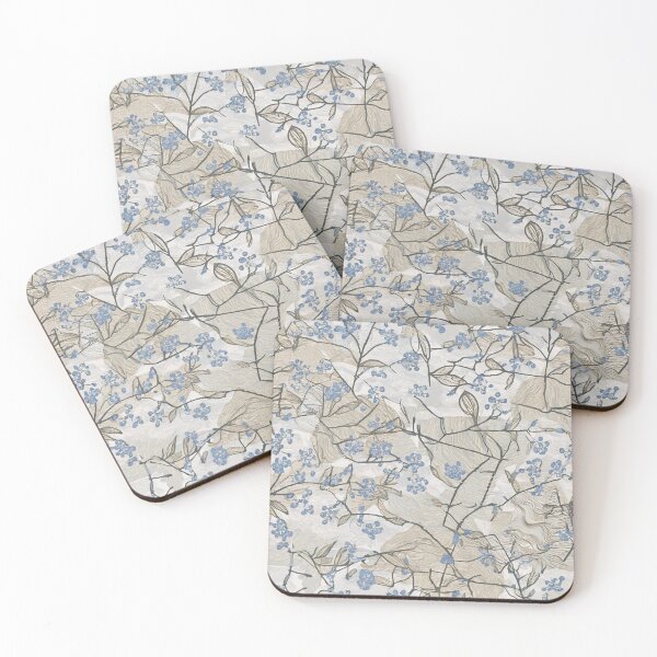 Item preview, Delicate Floral Pattern with Blue Blossoms designed and sold by ArtArchive-KK.