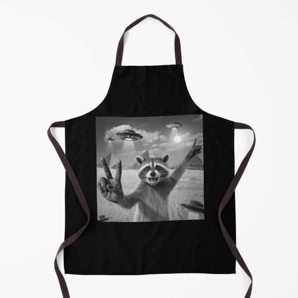 Item preview, Raccoon Taking a Selfie with UFOs and Pyramids - Funny Alien Art designed and sold by love3617.