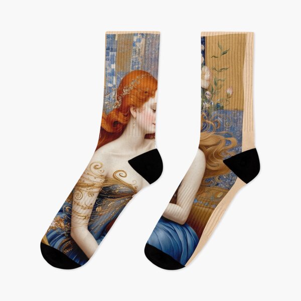 Item preview,  Beautiful painting of two  Art Nouveau Renaissance Impressionistic women together after Gustav Klimt designed and sold by Vintage Designs +.