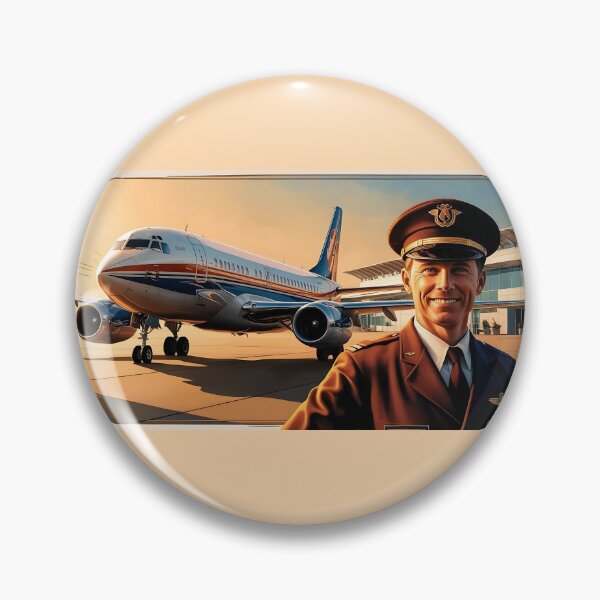 Item preview, Illustration of an Airplane and a Happy Pilot at the Airport designed and sold by EMairplanes.