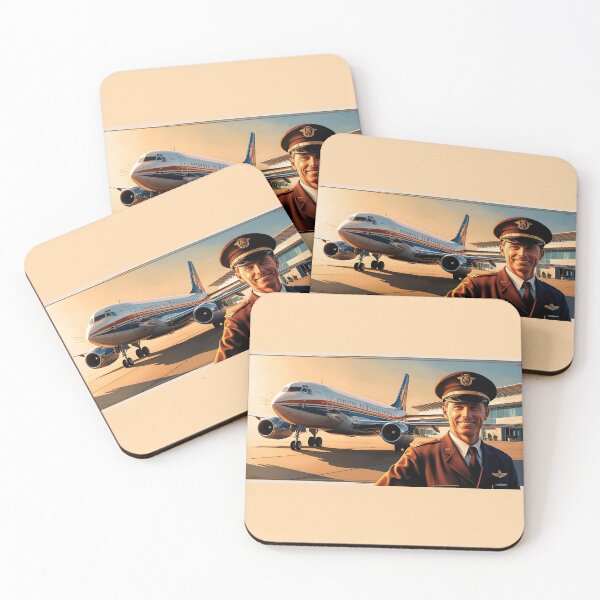 Item preview, Illustration of an Airplane and a Happy Pilot at the Airport designed and sold by EMairplanes.