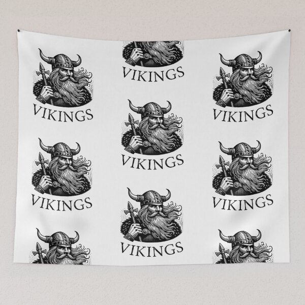 Item preview, Viking Warrior Illustration - Norse Mythology Art Print designed and sold by Psycho-Crazy.