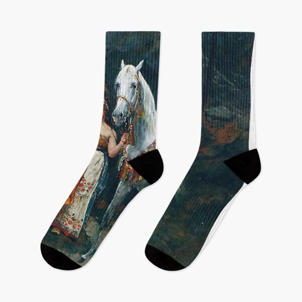 Item preview, Vintage painting woman with horse designed and sold by Vintage Designs +.