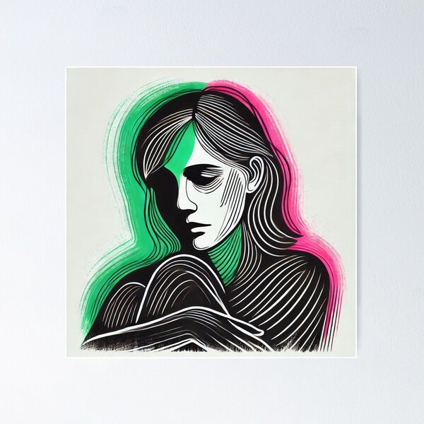 Item preview, Sylvia Plath sad portrait designed and sold by DaykoArt.