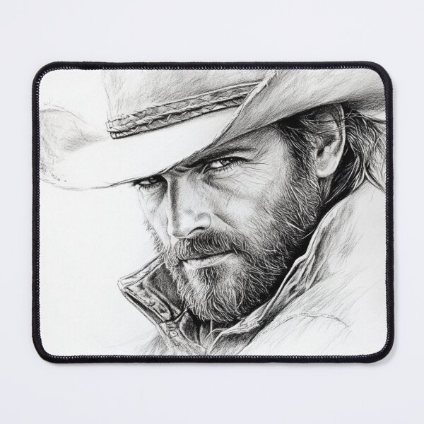 Item preview, Charcoal Drawing of A Cowboy designed and sold by DigiCre8.