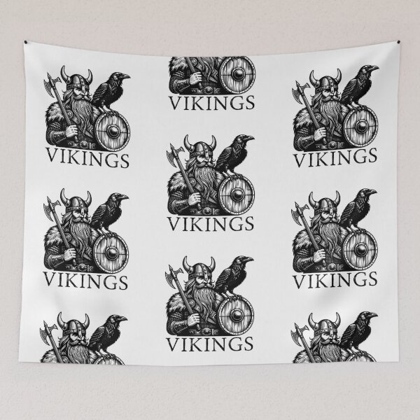 Item preview, Viking Warrior with Raven and Shield - Norse Mythology Art designed and sold by Psycho-Crazy.
